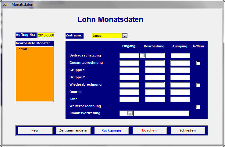 Lohnbuchhaltung Monatsdaten