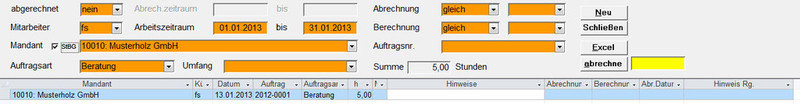 Zeiterfassung Abrechnung