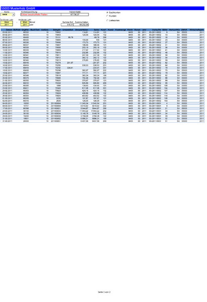 Excel BWA Kontobetrachtung